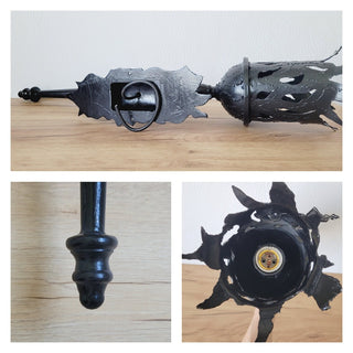 Handmade Metal Torch Wall Sconce: Gothic Medieval Lighting
