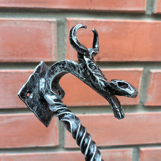 Hand Forged Dragon Door Handle: Wrought Iron Barn Door Decor