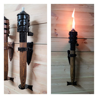 Flaming torch Wall candleholders Vikings Flame Wall sconce