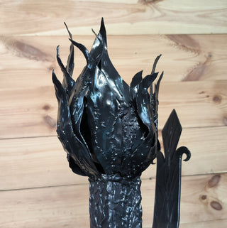 Handmade Metal Torch Wall Sconce: Gothic Medieval Lighting