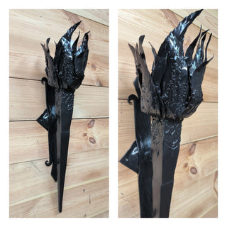 Handmade Metal Torch Wall Sconce: Gothic Medieval Lighting