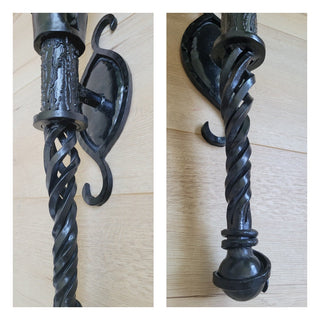 Handmade Metal Torch Wall Sconce: Gothic Medieval Lighting