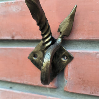 Hand Forged Dragon Door Handle: Wrought Iron Barn Door Decor