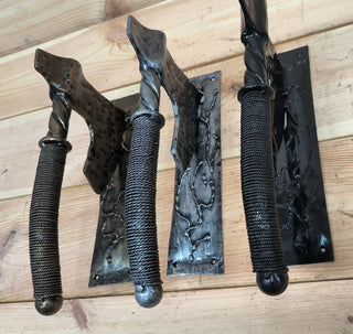 Forged Iron Axe Door Handle: Viking Barn Door Pull