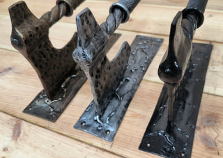 Forged Iron Axe Door Handle: Viking Barn Door Pull