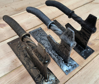 Forged Iron Axe Door Handle: Viking Barn Door Pull