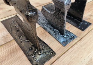 Forged Iron Axe Door Handle: Viking Barn Door Pull