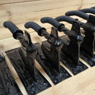 Forged Iron Axe Door Handle: Viking Barn Door Pull