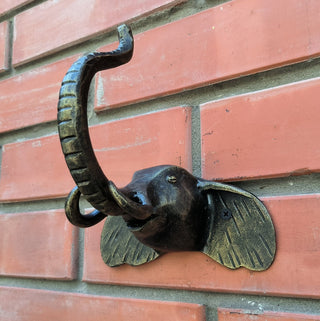 Elephant door handle, door handle, metal handle, hand forged handle, barn door handle, door decor, wrought hardware, metal forged handle