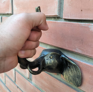 Elephant door handle, door handle, metal handle, hand forged handle, barn door handle, door decor, wrought hardware, metal forged handle