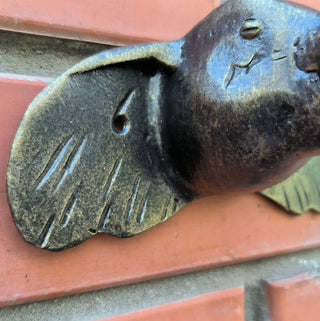 Hand Forged Elephant Door Handle: Wrought Iron Barn Door Decor