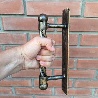 Hand Forged Steel Door Handle: Wrought Iron Barn Door Decor