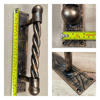 Front Door handle, Hand forged handle, Metal handle, Barn door handle, Door decor, Wrought hardware, Metal forged handle