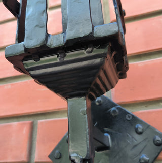 Handmade Forged Black Wall Sconce: Medieval Torch Light