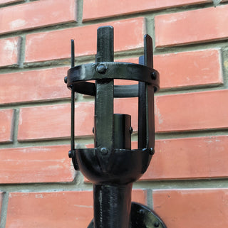 Hand Forged Medieval Wall Sconce: Black Iron Torch Light