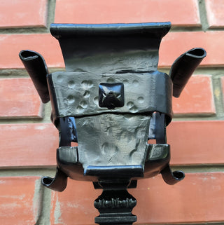 Hand Forged Medieval Wall Sconce: Viking Torch Lantern
