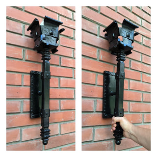 Hand Forged Medieval Wall Sconce: Viking Torch Lantern