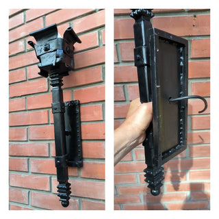 Hand Forged Medieval Wall Sconce: Viking Torch Lantern