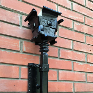 Hand Forged Medieval Wall Sconce: Viking Torch Lantern