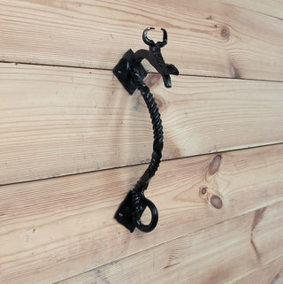 Hand Forged Dragon Door Handle: Wrought Iron Barn Door Decor