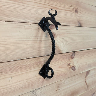 Dragon door handle, door handle, metal handle, hand forged handle, barn door handle, door decor, wrought hardware, metal forged handle