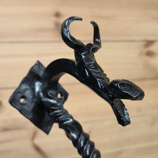 Dragon door handle, door handle, metal handle, hand forged handle, barn door handle, door decor, wrought hardware, metal forged handle