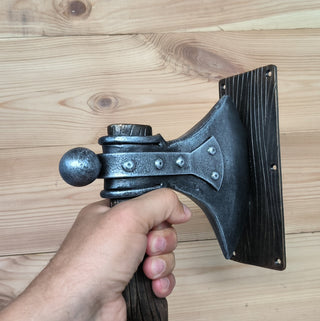 Viking Axe Handle – Rustic Cabin Hardware, Lodge Decor, Unique Exterior & Interior Pull – IronUA