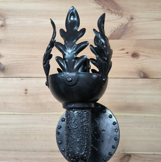 Handmade Forged Medieval Wall Sconce: Viking Torch Light