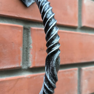 Hand Forged Dragon Door Handle: Wrought Iron Barn Door Decor