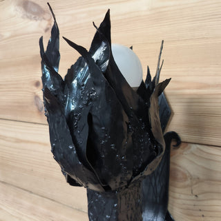 Handmade Metal Torch Wall Sconce: Gothic Medieval Lighting