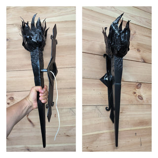 Handmade Metal Torch Wall Sconce: Gothic Medieval Lighting
