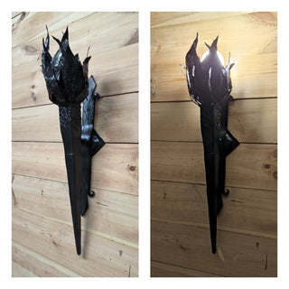 Handmade Metal Torch Wall Sconce: Gothic Medieval Lighting