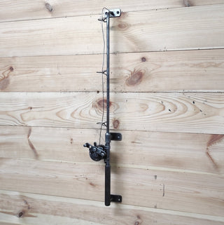 Hand Forged Fishing Rod Door Handle: Unique Iron Door Pull (30")