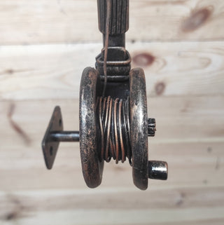 Hand Forged Fishing Rod Door Handle: Rustic Iron Barn Decor