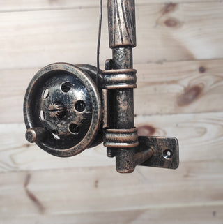 Hand Forged Fishing Rod Door Handle: Rustic Iron Barn Decor