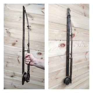 Hand Forged Fishing Rod Door Handle: Unique Iron Barn Door Pull