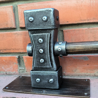 Forged Iron Hammer Door Handle: Viking Barn Door Pull