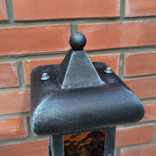 Hand Forged Medieval Torch Wall Sconce - Black Iron Lantern