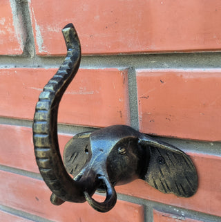 Elephant door handle, door handle, metal handle, hand forged handle, barn door handle, door decor, wrought hardware, metal forged handle