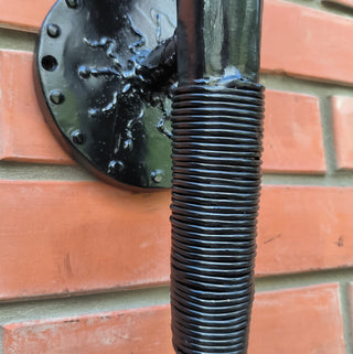 Hand Forged Medieval Wall Sconce: Black Iron Torch Light