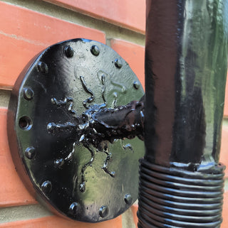 Hand Forged Medieval Wall Sconce: Black Iron Torch Light