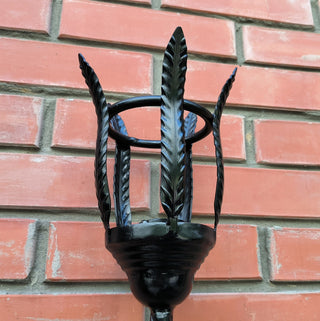 Handmade Metal Torch Wall Sconce: Gothic Medieval Lighting