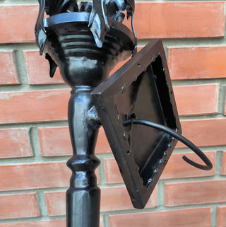 Handmade Forged Steel Wall Sconce: Medieval Torch Light