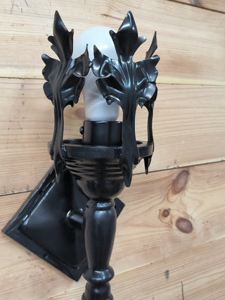 Handmade Forged Steel Wall Sconce: Medieval Torch Light