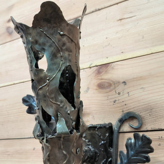 Handmade Gothic Torch Wall Sconce: Iron Light Fixture