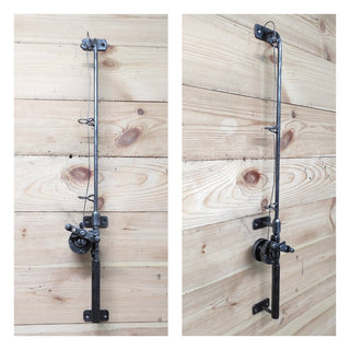 Hand Forged Fishing Rod Door Handle: Unique Iron Door Pull (30")