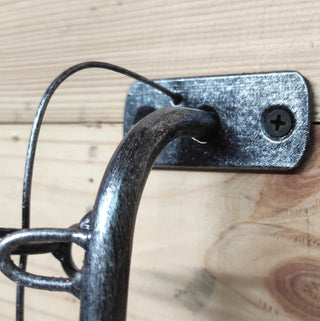 Hand Forged Fishing Rod Door Handle: Unique Iron Door Pull (30")