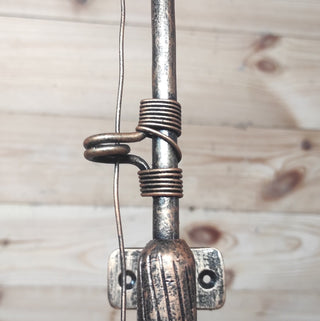 Hand Forged Fishing Rod Door Handle: Rustic Iron Barn Decor
