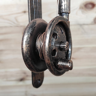 Hand Forged Fishing Rod Door Handle: Unique Iron Barn Door Pull