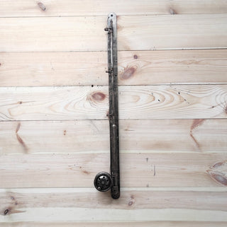 Hand Forged Fishing Rod Door Handle: Unique Iron Barn Door Pull